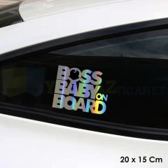 Arabada Patron Bebek Var Hologram Oto Sticker Cam Araba Yapıştırma Çıkartma Aksesuar Etiket 20x15 Cm