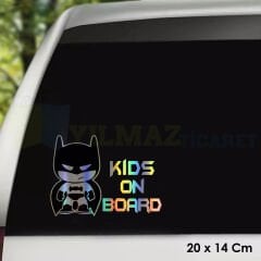 Kids On Board Arabada Çocuk Bebek Var Hologram Oto Sticker Cam Araba Yapıştırma Etiket 20 X 14 Cm