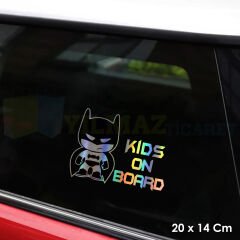 Kids On Board Arabada Çocuk Bebek Var Hologram Oto Sticker Cam Araba Yapıştırma Etiket 20 X 14 Cm