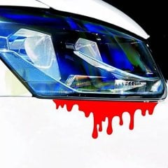 Kan Damlası Far Tampon Oto Sticker Etiket Yapıştırma 2 Adet