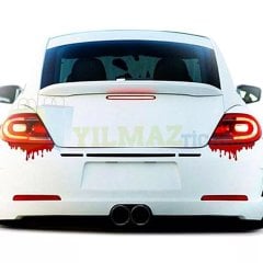 Kan Damlası Far Tampon Oto Sticker Etiket Yapıştırma 2 Adet