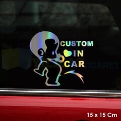 Işeyen Yaramaz Çocuk Hologram Oto Sticker Cam Araba Yapıştırma Çıkartma Aksesuar Etiket 15 X 15 Cm