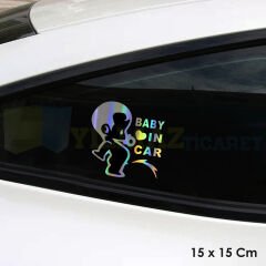 Işeyen Yaramaz Çocuk Hologram Oto Sticker Cam Araba Yapıştırma Çıkartma Aksesuar Etiket 15 X 15 Cm