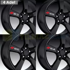 Audi S3 S4 S5 S6 S7 S8 Logo Jant Oto Sticker Yapıştırma 4 Adet