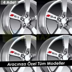 Audi S3 S4 S5 S6 S7 S8 Logo Jant Oto Sticker Yapıştırma 4 Adet