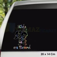 Çocuklar Arabada Bebek Var Hologram Oto Sticker Cam Araba Yapıştırma Çıkartma Etiket 20 X 14 Cm