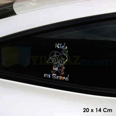 Çocuklar Arabada Bebek Var Hologram Oto Sticker Cam Araba Yapıştırma Çıkartma Etiket 20 X 14 Cm