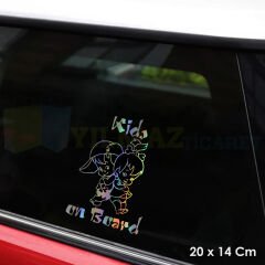 Çocuklar Arabada Bebek Var Hologram Oto Sticker Cam Araba Yapıştırma Çıkartma Etiket 20 X 14 Cm