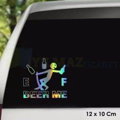 Beer Me Araba Yakıt Depo Kapağı Hologram Oto Sticker Aksesuar Yapıştırma Çıkartma Etiket 12 X 10 Cm