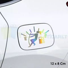 Kadın Araba Yakıt Depo Kapağı Hologram Oto Sticker Araba Yapıştırma Çıkartma Etiket 12 X 8 Cm