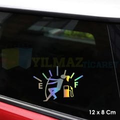 Kadın Araba Yakıt Depo Kapağı Hologram Oto Sticker Araba Yapıştırma Çıkartma Etiket 12 X 8 Cm