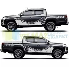 Off Road 4x4 Çamur Yan Kapı Oto Sticker Etiket Yapıştırma 1 Çift