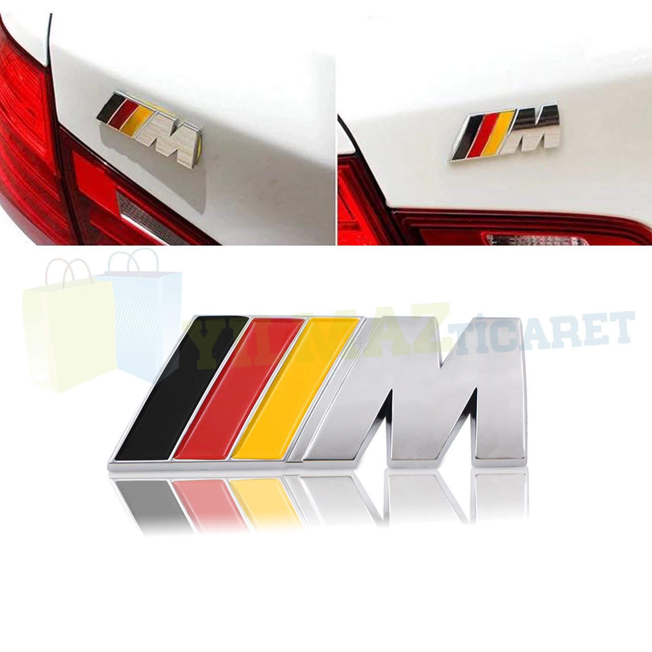 Bmw M Bagaj Logo Amblem Plastikl Krom