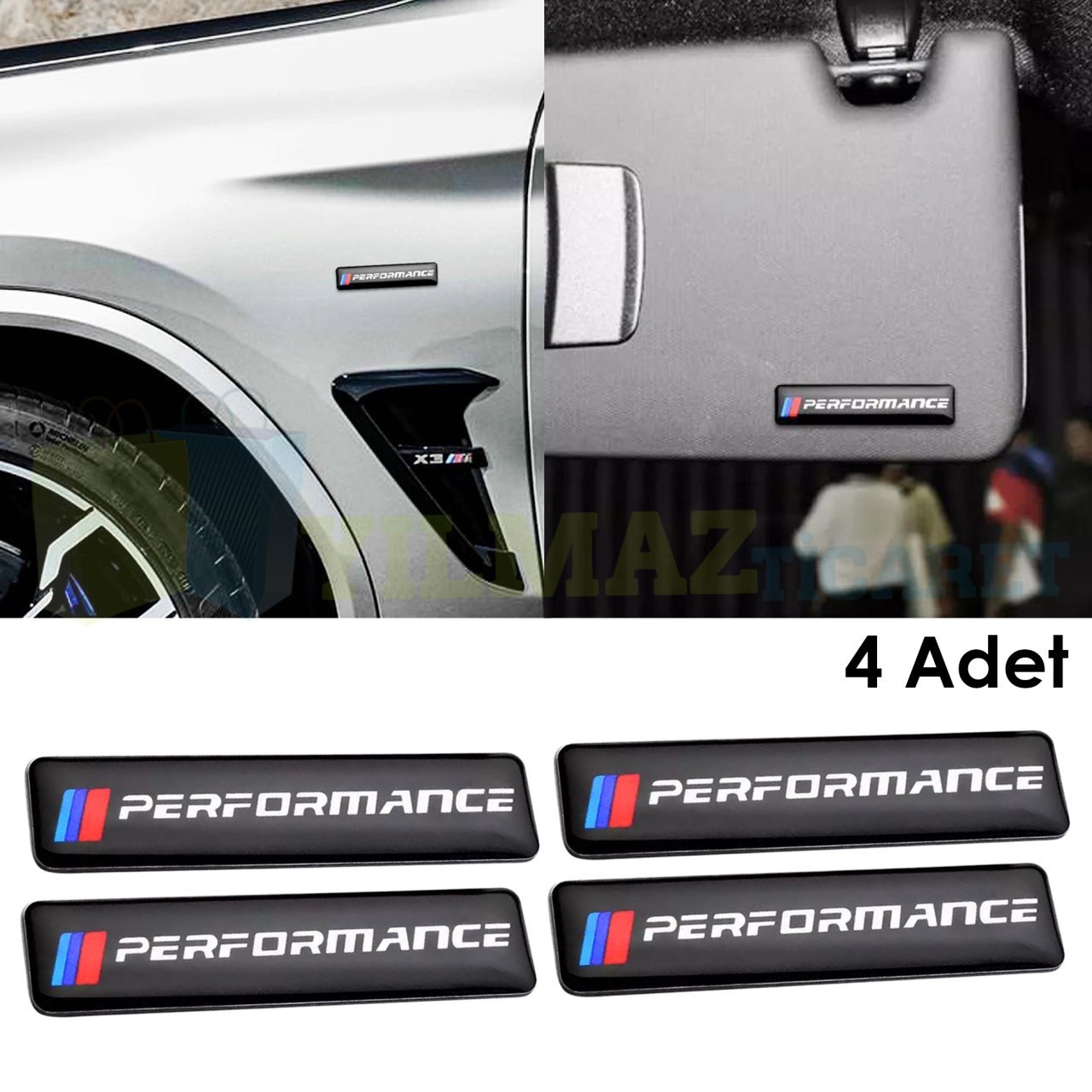 Bmw M Performance Torpido Konsol Ayna Çamurluk Damla Sticker 4 Adet