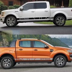 Off Road 4x4 Yan Şerit Kapı Altı Oto Sticker Çıkartma Etiket Yapıştırma 1 Çift