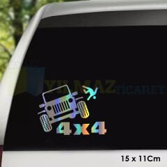 Toyota Ford Jeep Mitsubishi Off Road 4x4 Hologram Oto Sticker Araba Yapıştırma Etiket 15 X 11 Cm