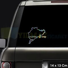 Nürburgring Renkli Hologram Oto Cam Sticker Araba Etiket Çıkartma Yapıştırma Aksesuar 14 X 13 Cm