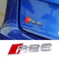 Audi RS6 Bagaj Logo Yazı Arma Amblem Paslanmaz Çelik Yüksek Kalite