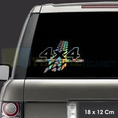 Toyota Ford Jeep Mitsubishi Off Road 4x4 Lastik İzi Hologram Oto Sticker Araba Yapıştırma 18 X 12 Cm