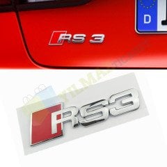 Audi RS3 Bagaj Arma Logo Amblem Paslanmaz Çelik Yüksek Kalite