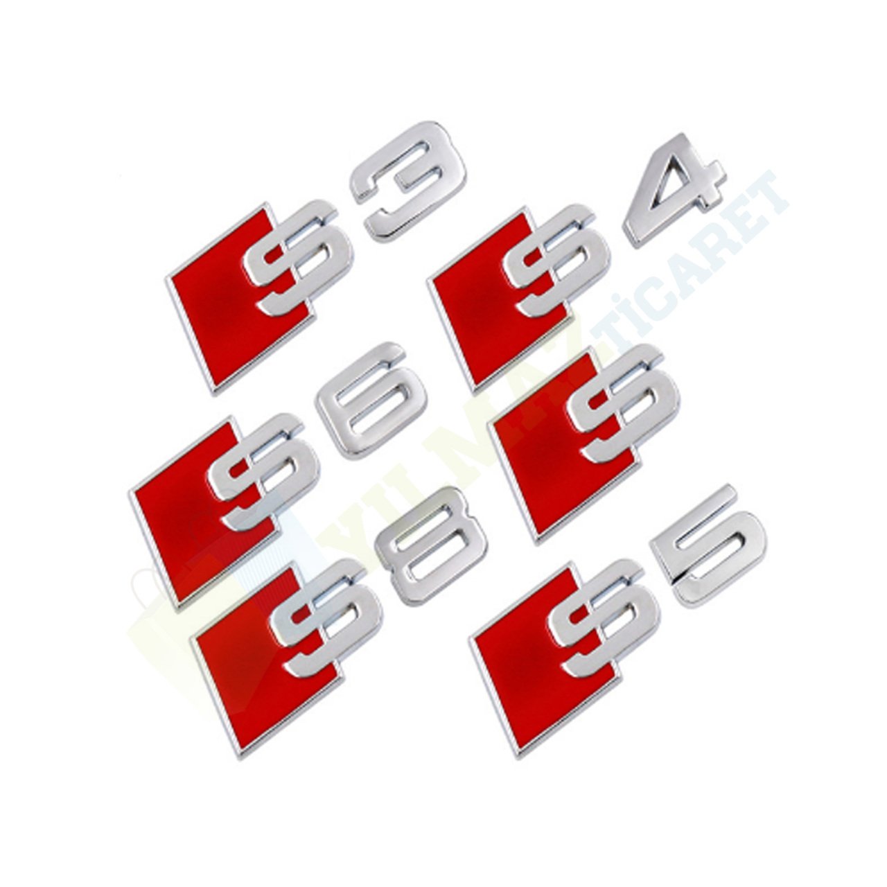 Audi S3 S4 S5 S6 S8 Arka Bagaj Logo Arma Amblem Paslanmaz Çelik Yüksek Kaliteli
