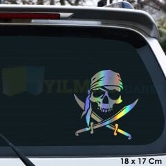 Kuru Kafa Renkli Hologram Araba Oto Sticker Etiket Yapıştırma Çıkartma Aksesuar 18 x 17 Cm