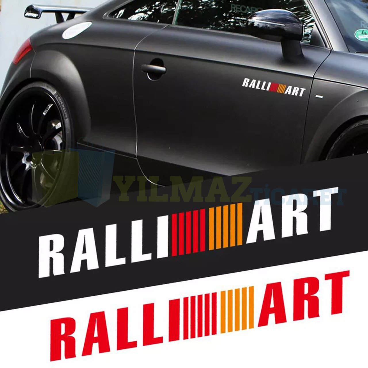 Mitsubishi Ralli Art Yan Kapı Oto Sticker Etiket Yapıştırma 2 Ad