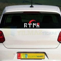 Göktürkçe Türk Yazı Ay Yıldız Arka Cam Oto Sticker Yapıştırma Araç Çıkartma Araba Etiket
