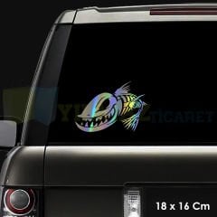 Katil Balık Renkli Hologram Oto Sticker Araba Cam Etiket Çıkartma Yapıştırma Aksesuar 18 x 16 Cm
