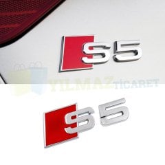 Audi S5 Logo Arka Bagaj Arma Amblem Paslanmaz Çelik Yüksek Kalite