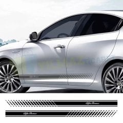 Alfa Romeo Logo Yan Kapı Altı Şerit Oto Sticker Etiket 2 Adet
