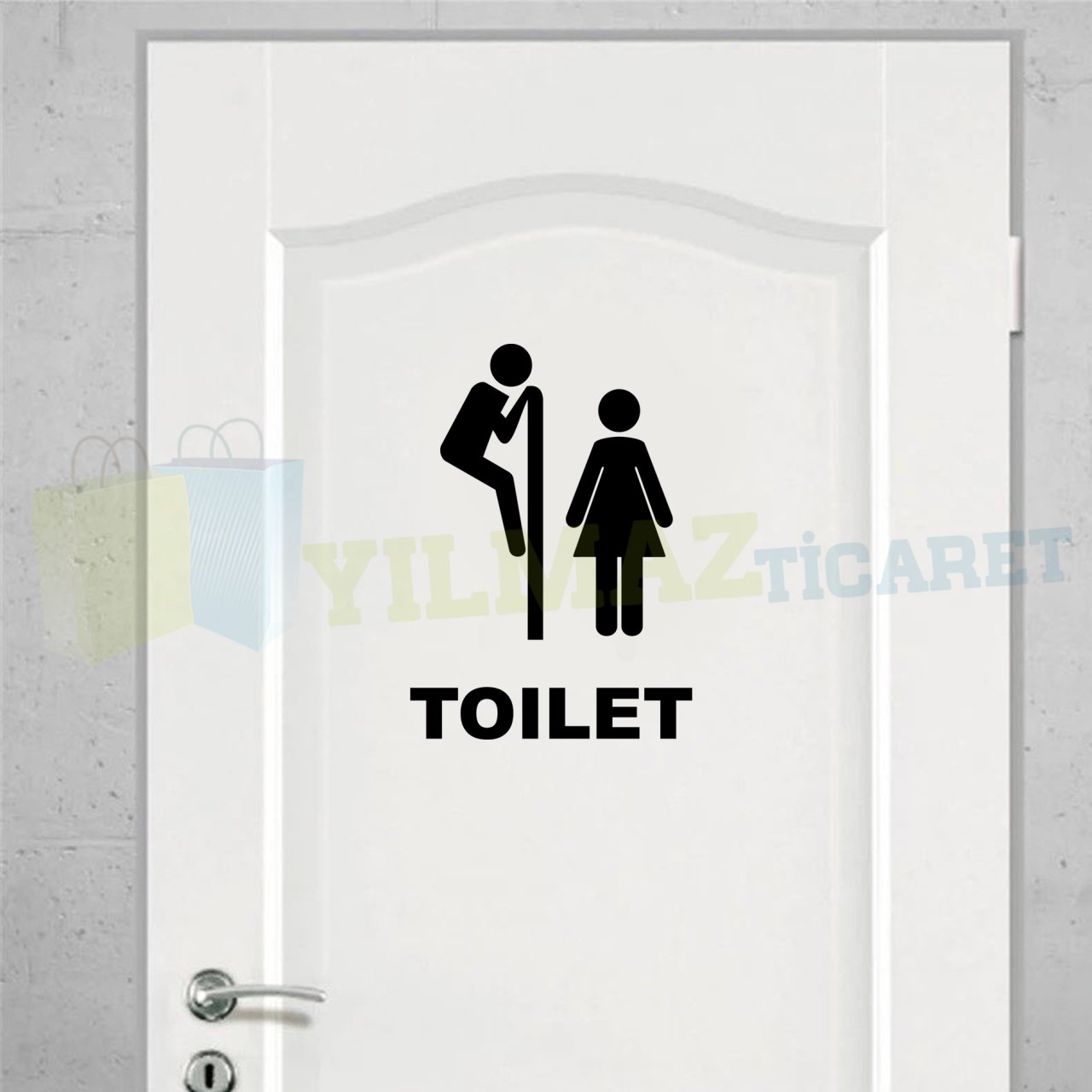Wc Toilet Kapı Klozet Banyo Sticker Çıkartma Etiket Yapıştırma