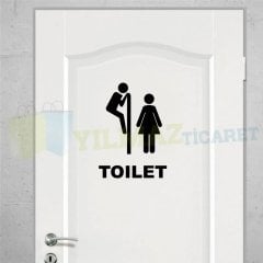 Wc Toilet Kapı Klozet Banyo Sticker Çıkartma Etiket Yapıştırma