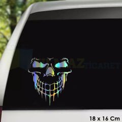 Kuru Kafa Motosiklet Araba Hologram Oto Sticker Etiket Yapıştırma Renkli Çıkartma 18 x 16 Cm