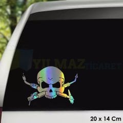 Kuru Kafa Renkli Hologram Oto Sticker Motosiklet Araba Yapıştırma Etiket Çıkartma 20 x 14 Cm