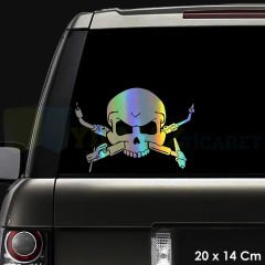 Kuru Kafa Renkli Hologram Oto Sticker Motosiklet Araba Yapıştırma Etiket Çıkartma 20 x 14 Cm