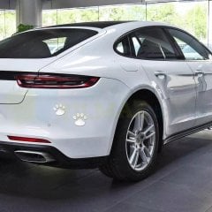 Kedi Pati İzi Oto Sticker 3D Kabartmalı Parlak Gümüş 1 Çift Araba Yapıştırma Etiket Çıkartma