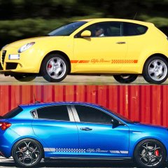 Alfa Romeo Yan Kapı Altı Şerit Oto Sticker Etiket 2 Adet