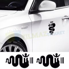 Alfa Romeo Logo Amblem Arma Oto Sticker Etiket Yapıştırma 2 Adet