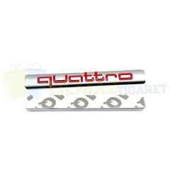 Audi Quattro Bagaj Çamurluk Torpido Logo Arma Amblem Paslanmaz Çelik Parlak Kırmızı 1 Adet