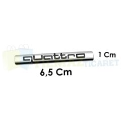 Audi Quattro Bagaj Çamurluk Torpido Logo Amblem Paslanmaz Çelik Siyah 1 Adet