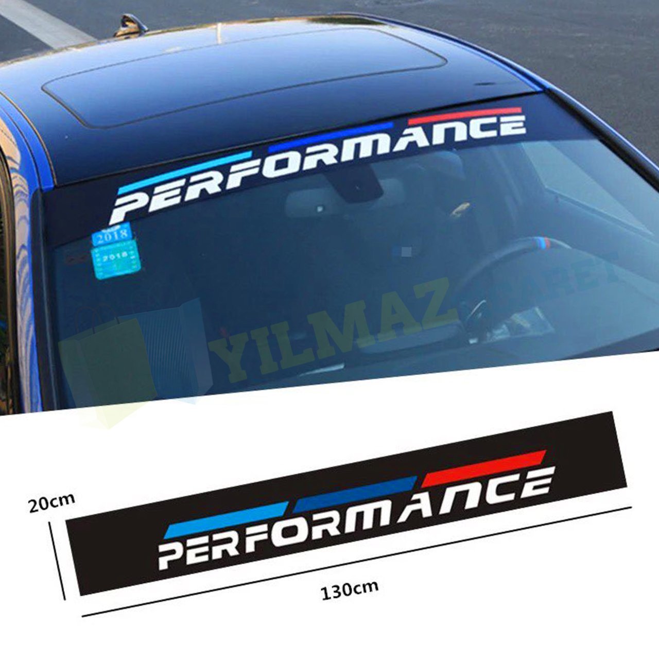 Bmw M Performance Ön Cam Güneşlik Sticker Yapıştırma Etiket