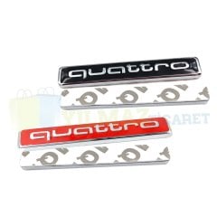 Audi Quattro Bagaj Çamurluk Logo Amblem Çelik 1 Ad Kırmızı-Siyah