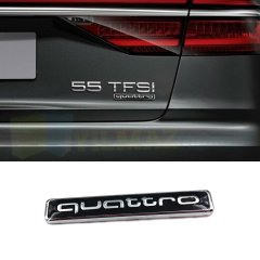 Audi Quattro Bagaj Çamurluk Logo Amblem Çelik 1 Ad Kırmızı-Siyah