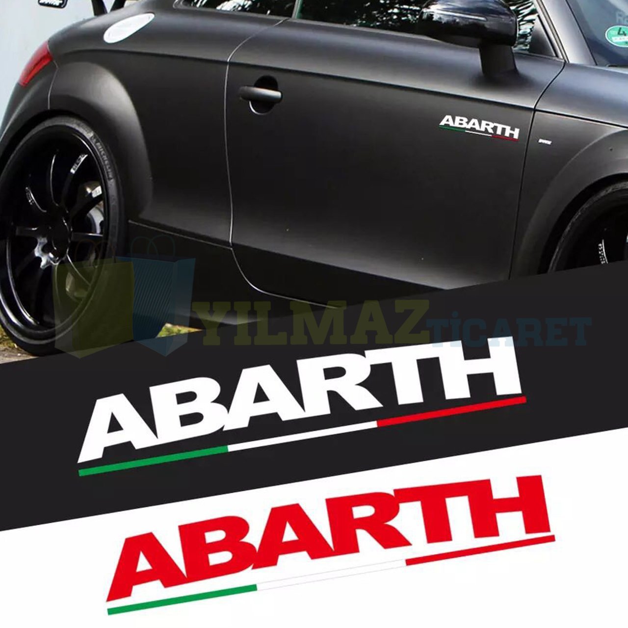 Fiat Abarth Logo Yan Kapı Altı Oto Sticker Etiket Yapıştırma 2 Ad