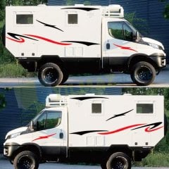 Karavan Çekme Desen Çizgi Oto Sticker Yapıştırma Modifiye Etiket