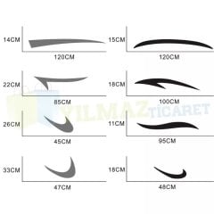 Kamp Karavan Çekme Yan Şerit Oto Sticker Yapıştırma 1 Çift