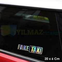Fake Taxi Hologram Renkli Araba Oto Sticker Etiket Yapıştırma Renkli Çıkartma Aksesuar 20 x 6 Cm