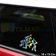Arabama Dokunma Hologram Renkli Oto Sticker Araba Etiket Çıkartma Renkli Etiket Yapıştırma 18 x 15Cm