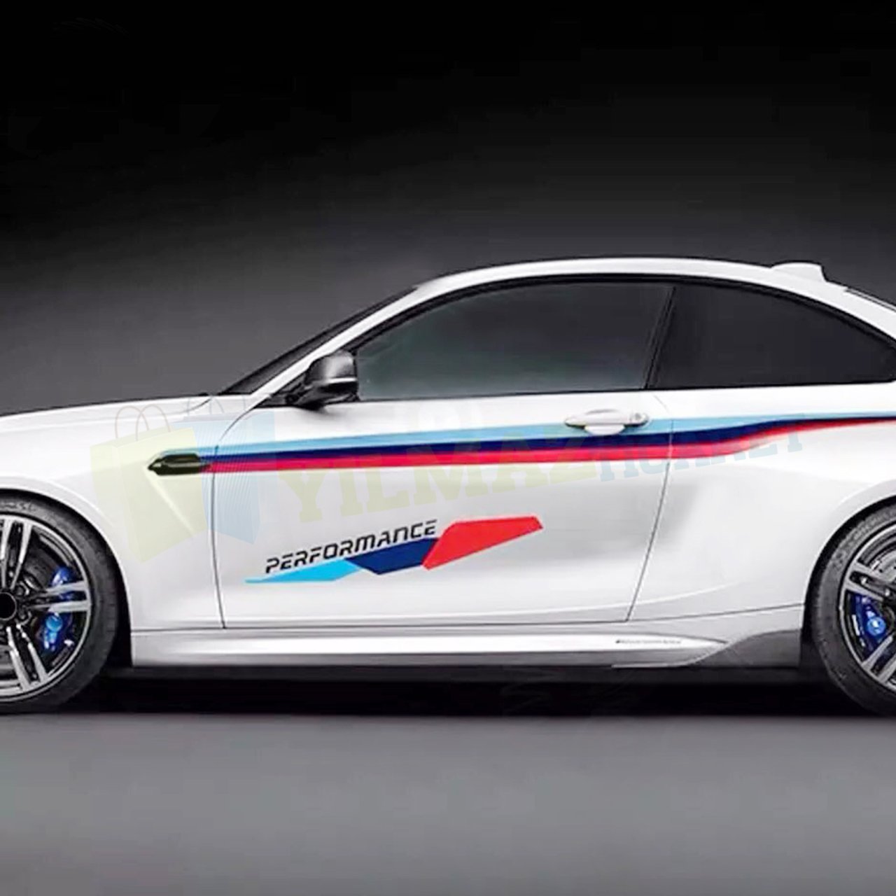 Bmw M Performance Yan Kapı Oto Sticker Yapıştırma Etiket 2 Adet